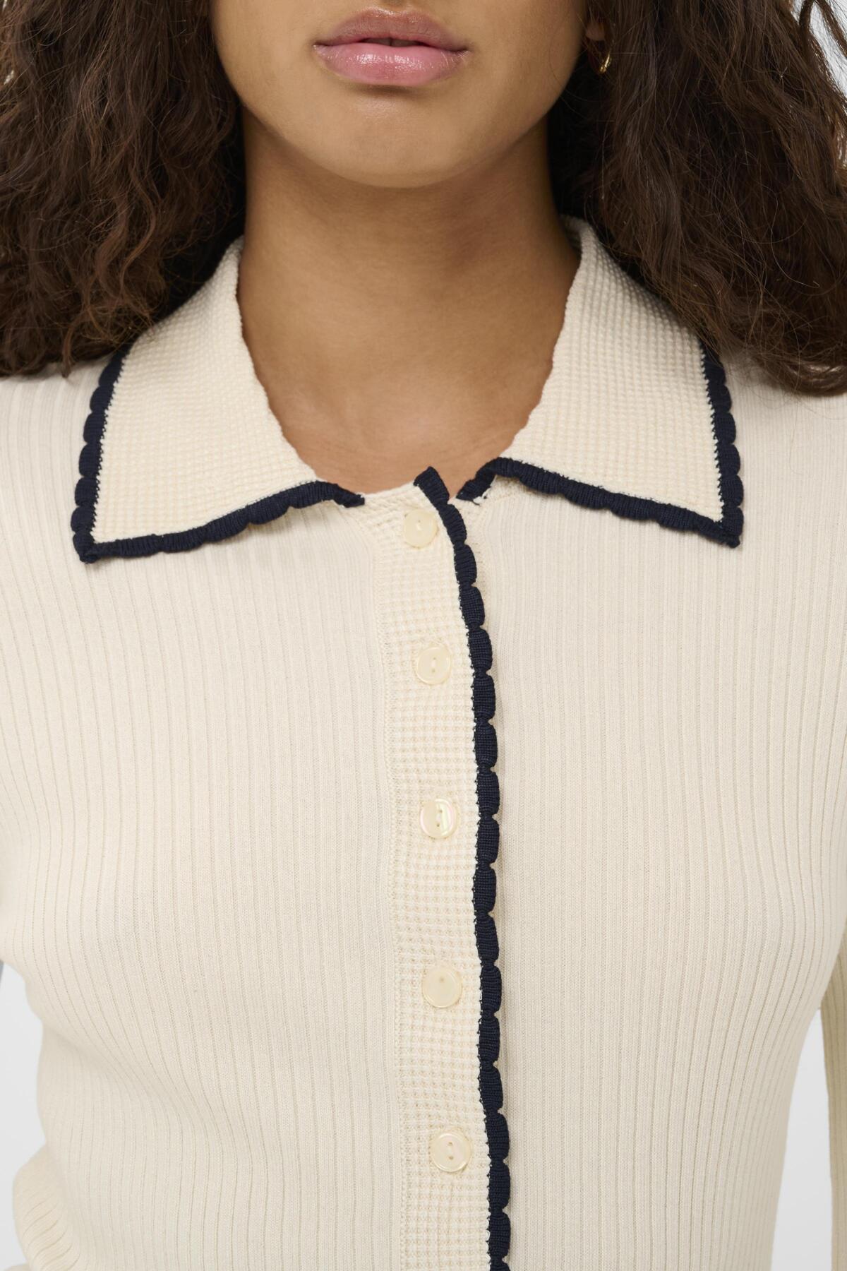 SLLysandra Polo Cardigan Whisper White - 110701 - 30408852