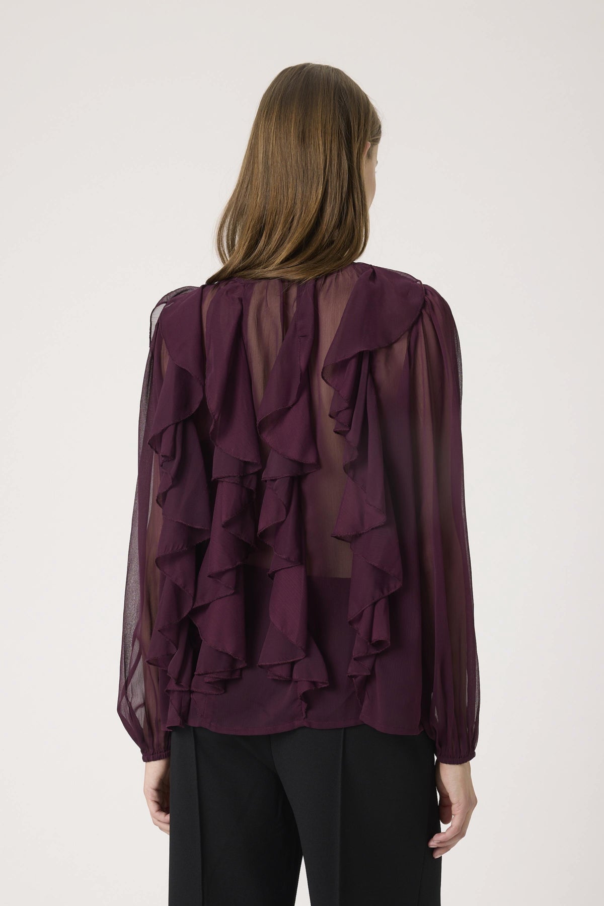 SLHarietta Frill Blouse Winetasting - 192118 - 30408857