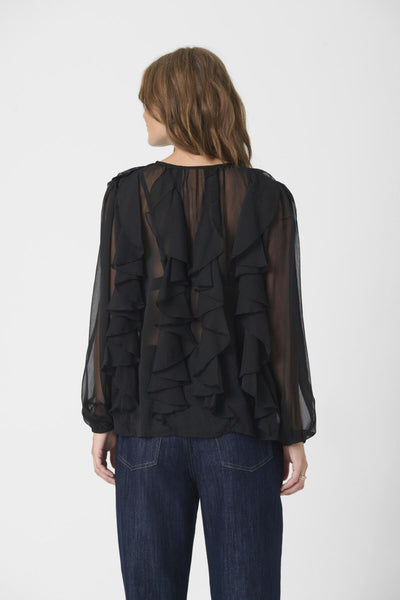 SLHarietta Frill Blouse Black - 194008 - 30408857 Thumbnail