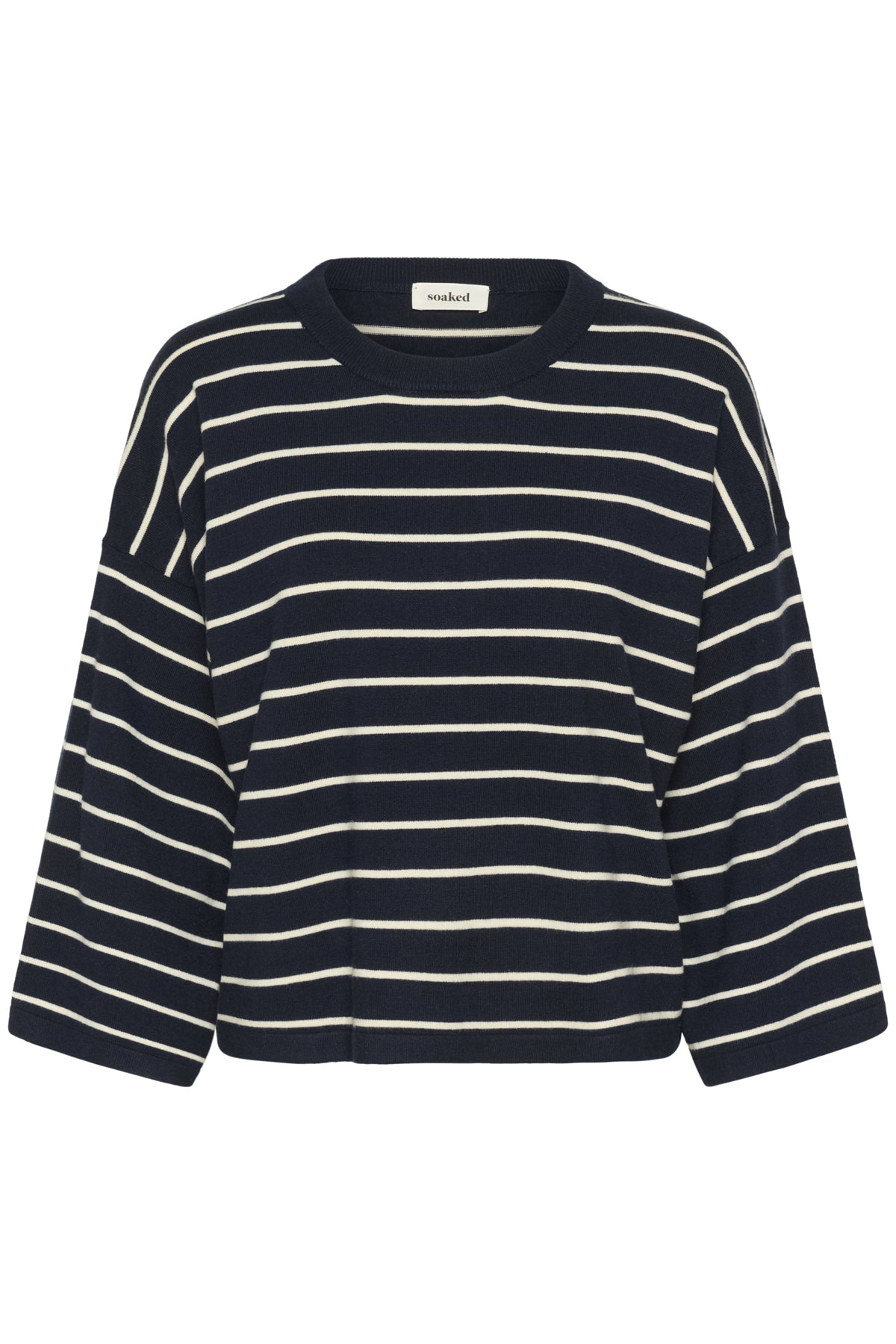SLSpina Boxy Pullover Cropped Salute med vita ränder - 30 - 30408863