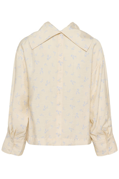 SLEneya Printed Funnel Blouse Parchment Ditsy Print - 304532 - 30408896 Thumbnail