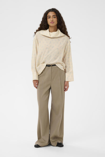 SLEneya Printed Funnel Blouse Parchment Ditsy Print - 304532 - 30408896 Thumbnail