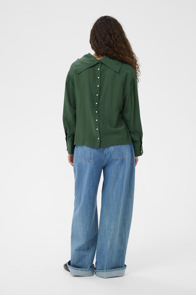 SLEneya Funnel Blouse LS Trekking Green - 195411 - 30408897 Thumbnail