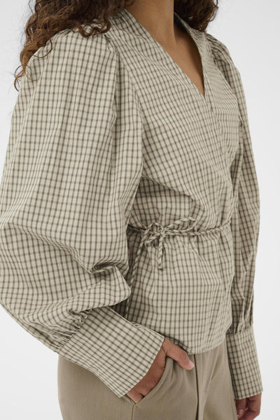 SLSivah Oriana Blouse Parchment Checks - 304511 - 30408902 Thumbnail