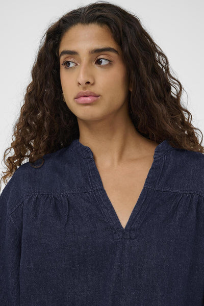 SLChaman Toledo Blus 3/4 Mörkblå Denim - 301728 - 30408903 Thumbnail