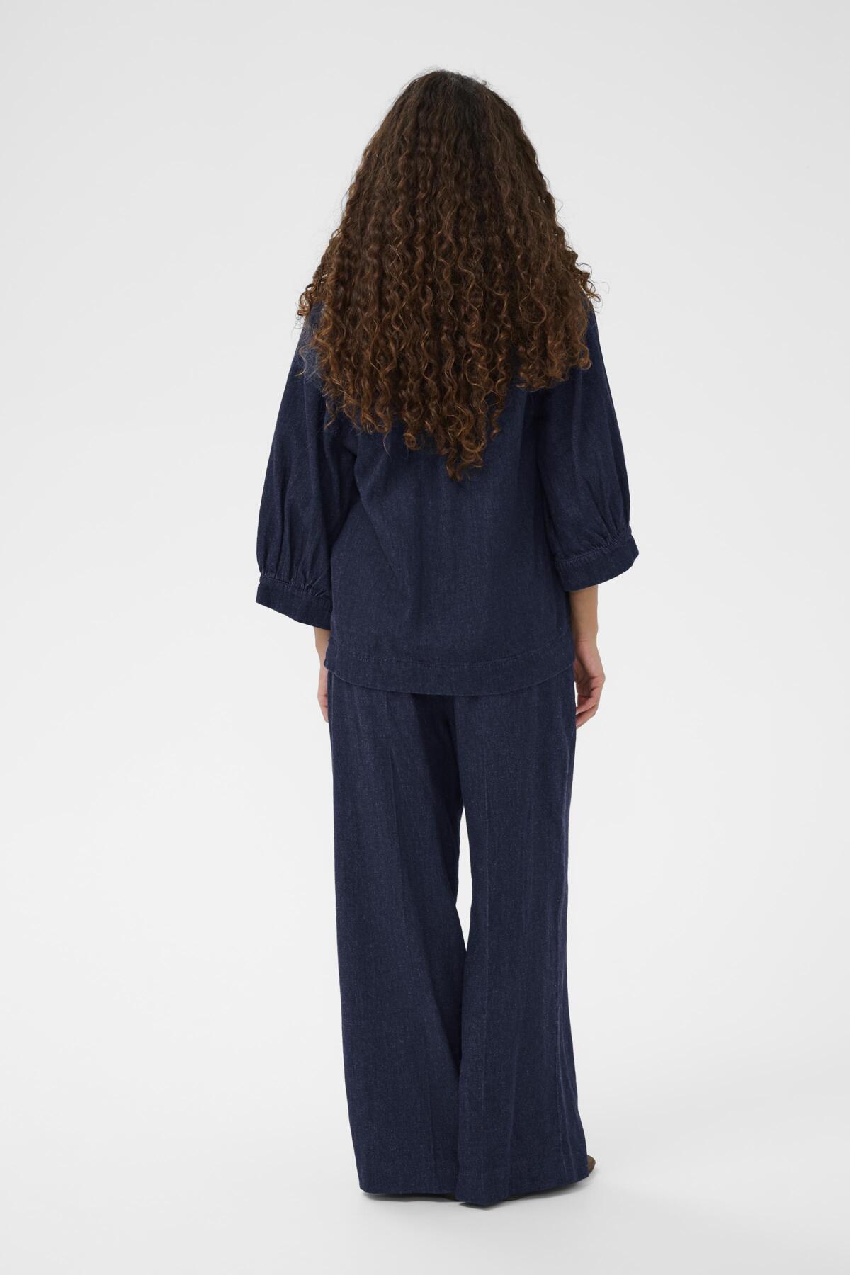 SLChaman Toledo Blus 3/4 Mörkblå Denim - 301728 - 30408903