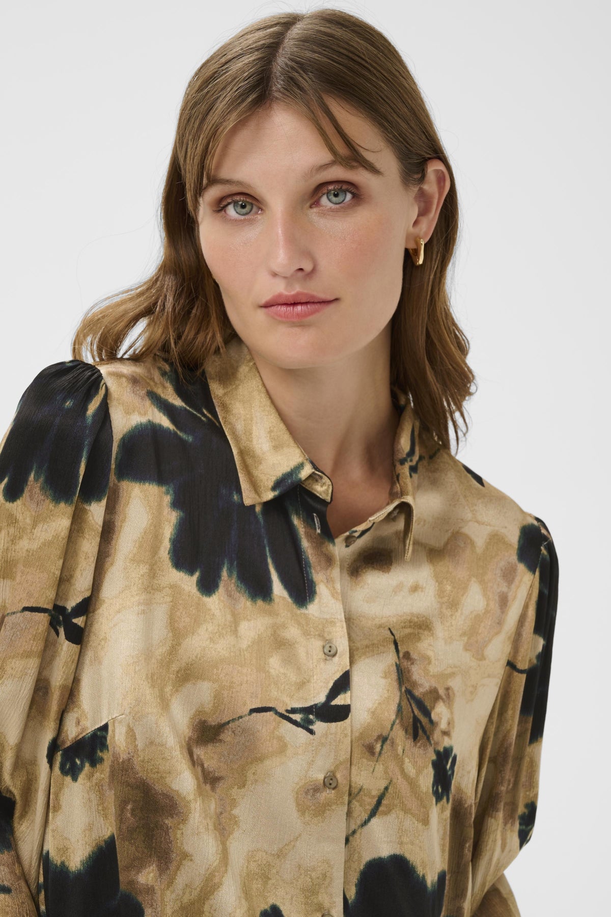 SLRiyan Paris Print Skjorta Timberwolf Akvarelltryck - - 30408945