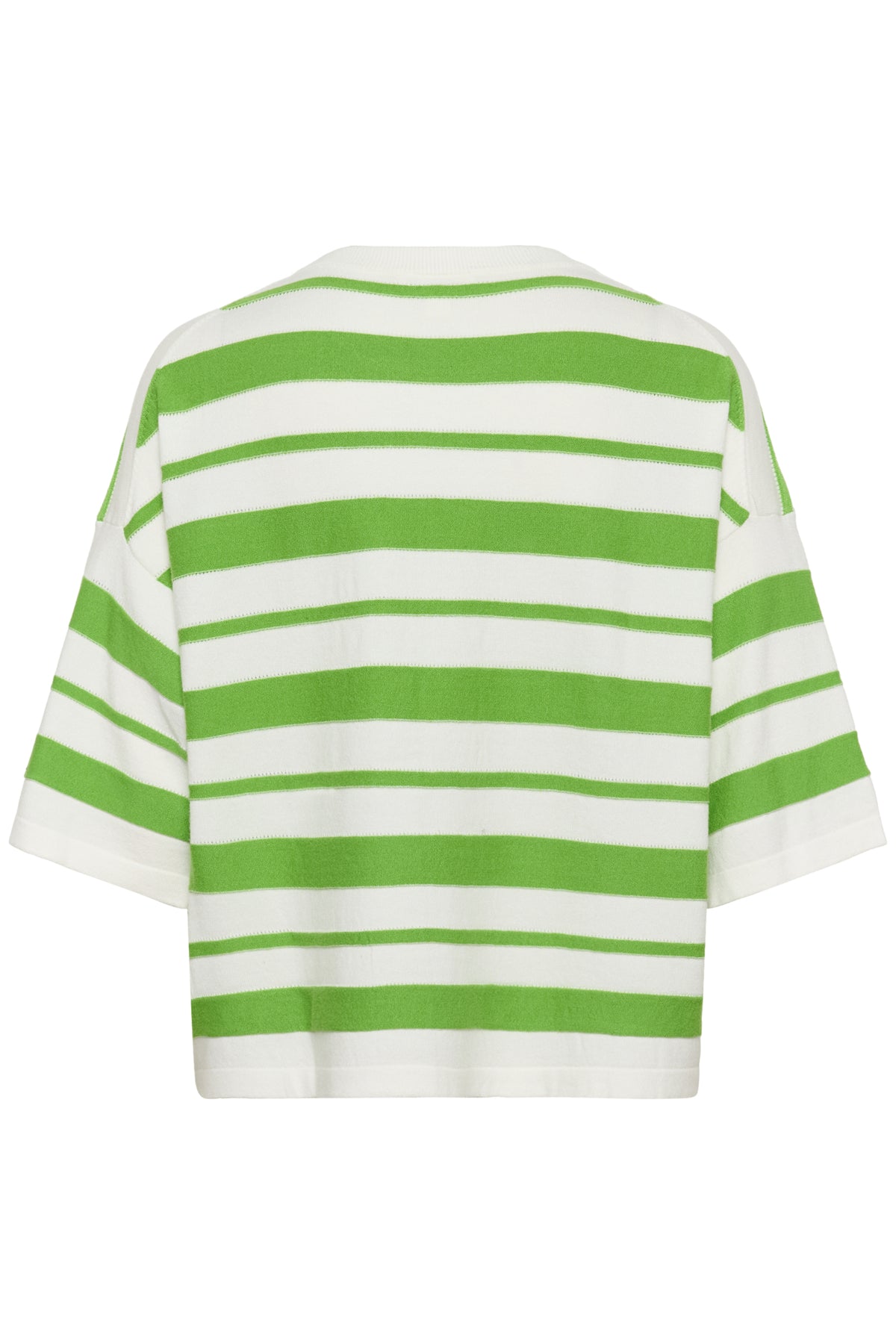 SLSpina Boxy Structure Pullover White w Green Stripe - 304694 - 30409012