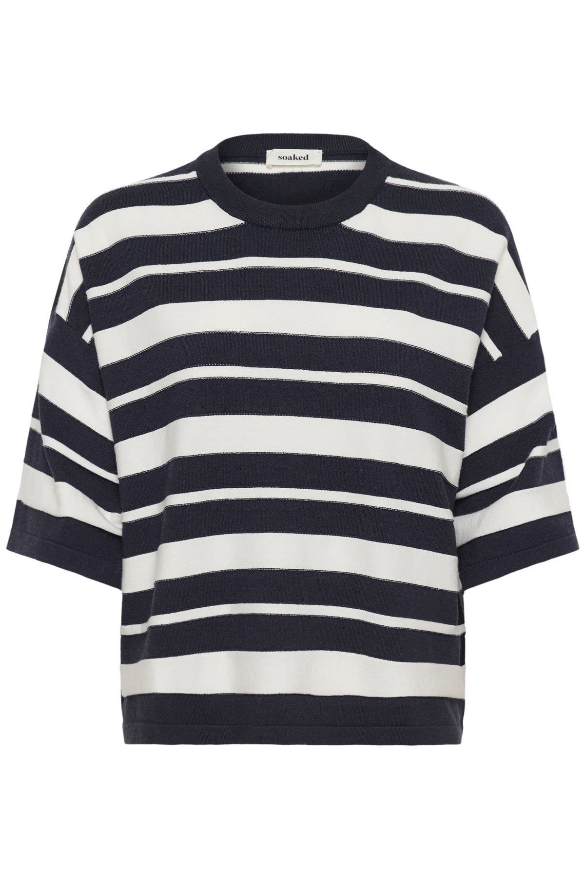 SLSpina Boxy Structure Pullover India Ink and White Stripe - 3 - 30409012