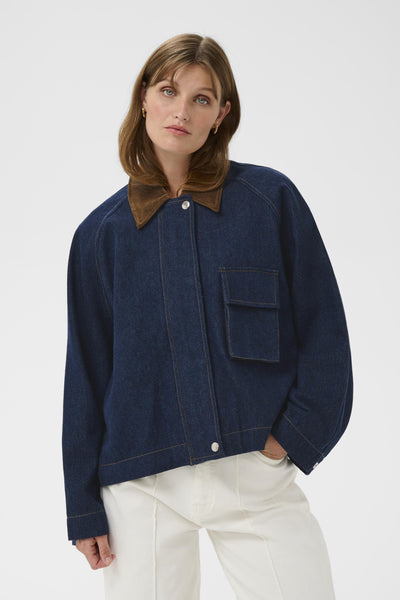 SLJannine Jacket Mörkblå Denim - 301728 - 30409017 Thumbnail