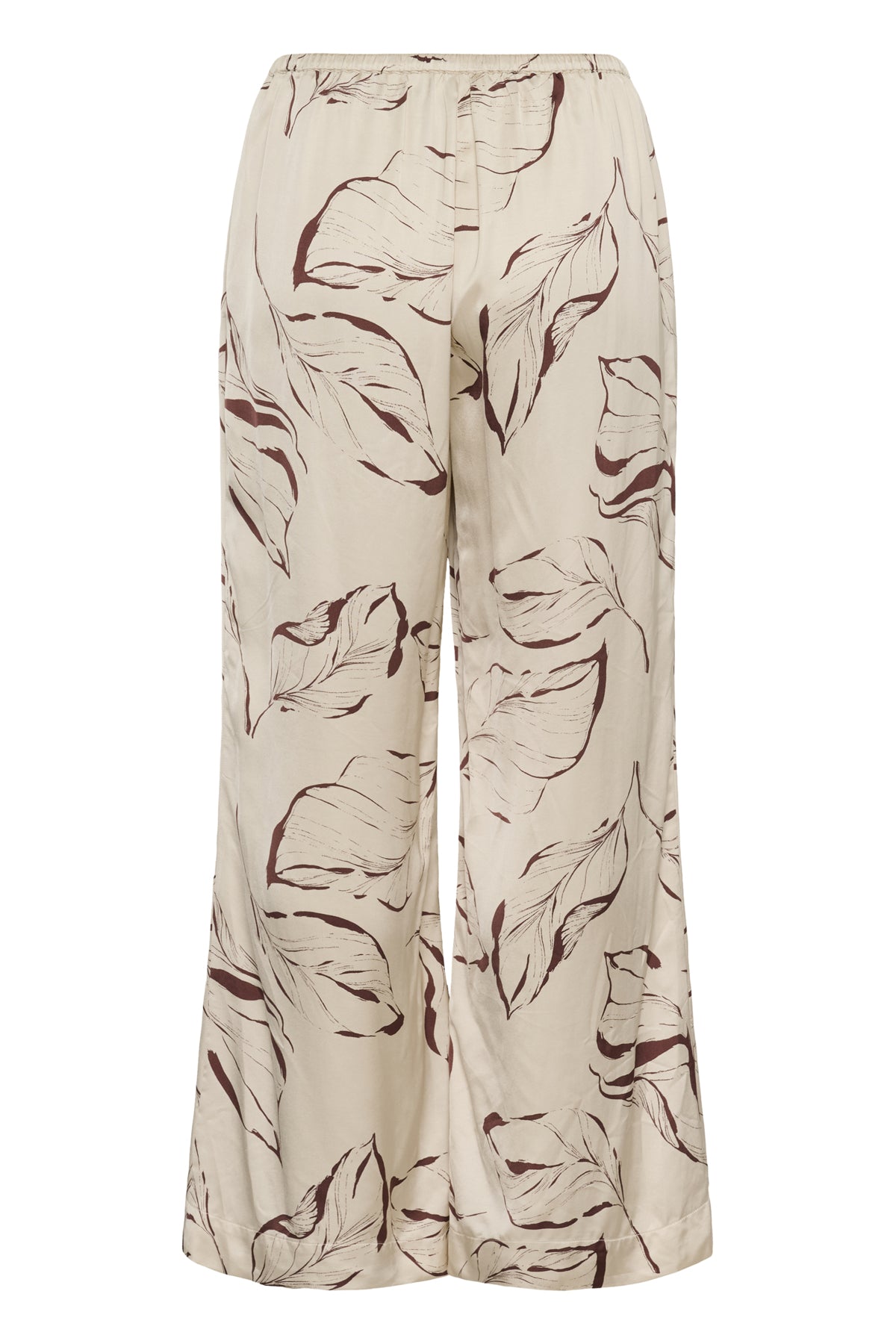 SLClero utsvängda mönstrade byxor Oatmeal Leave Print - 304871 - 30409023