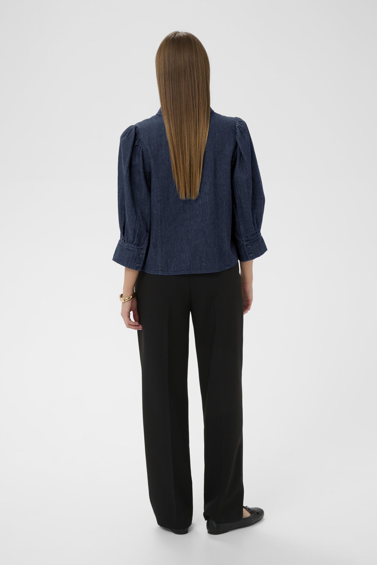 SLChaman Hella Skjorta Mörkblå Denim - 301728 - 30409038