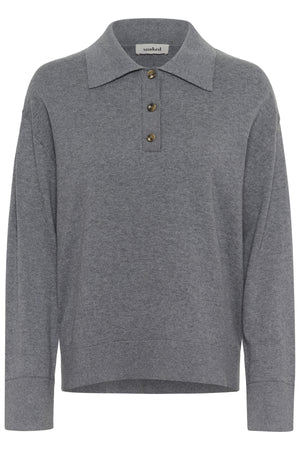 SLSanja Polo Pullover Gråmelerad - 30409077
