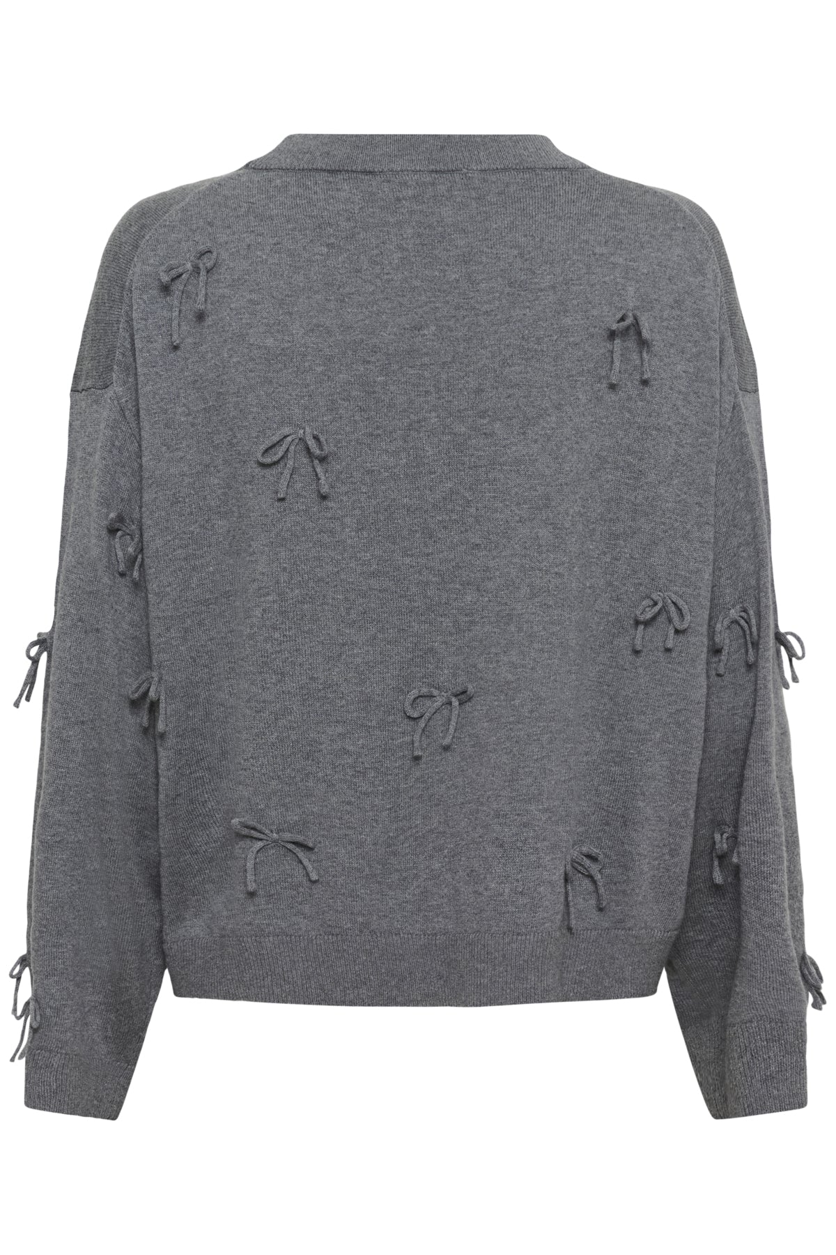 SLSanja Bow Pullover LS Gråmelerad - 30409079