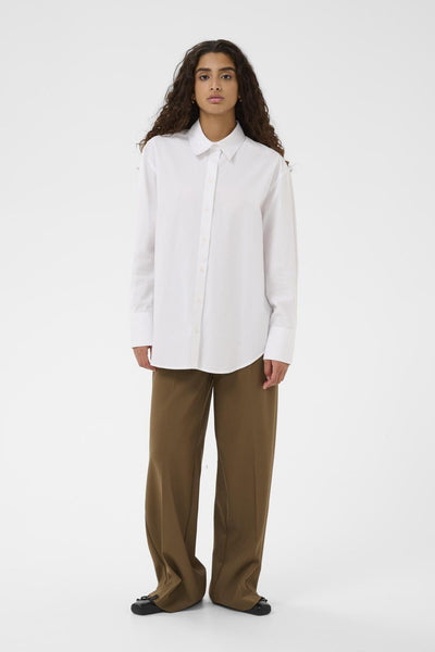 SLNoelle Poplin Shirt LS Bright White - 110601 - 30409104 Thumbnail