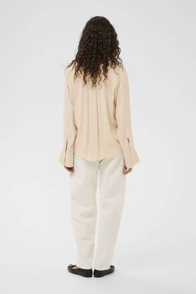 SLNadeya Albia Blouse LS Oatmeal - 130401 - 30409121 Thumbnail