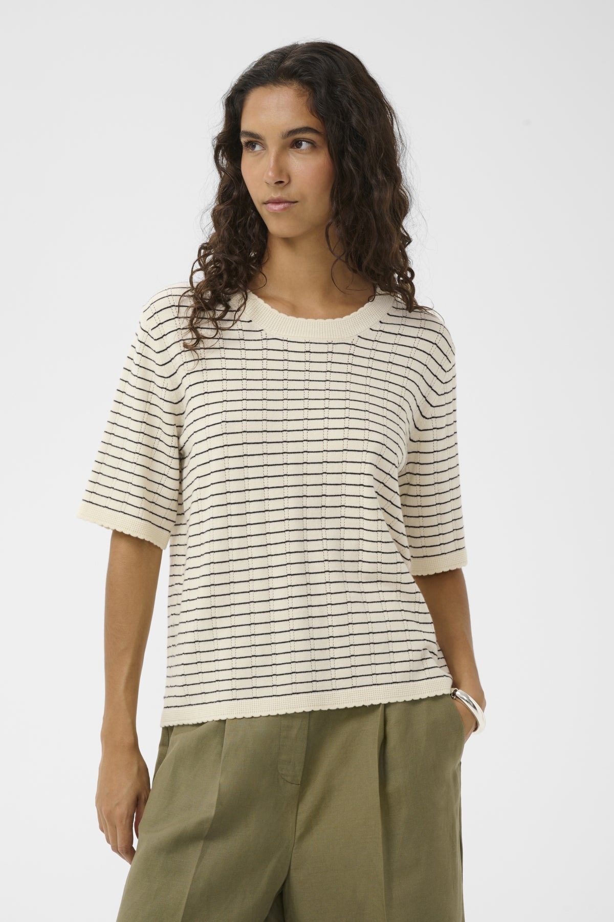 SLSpina Pullover SS Turtledove w Black stripe - 30 - 30409267