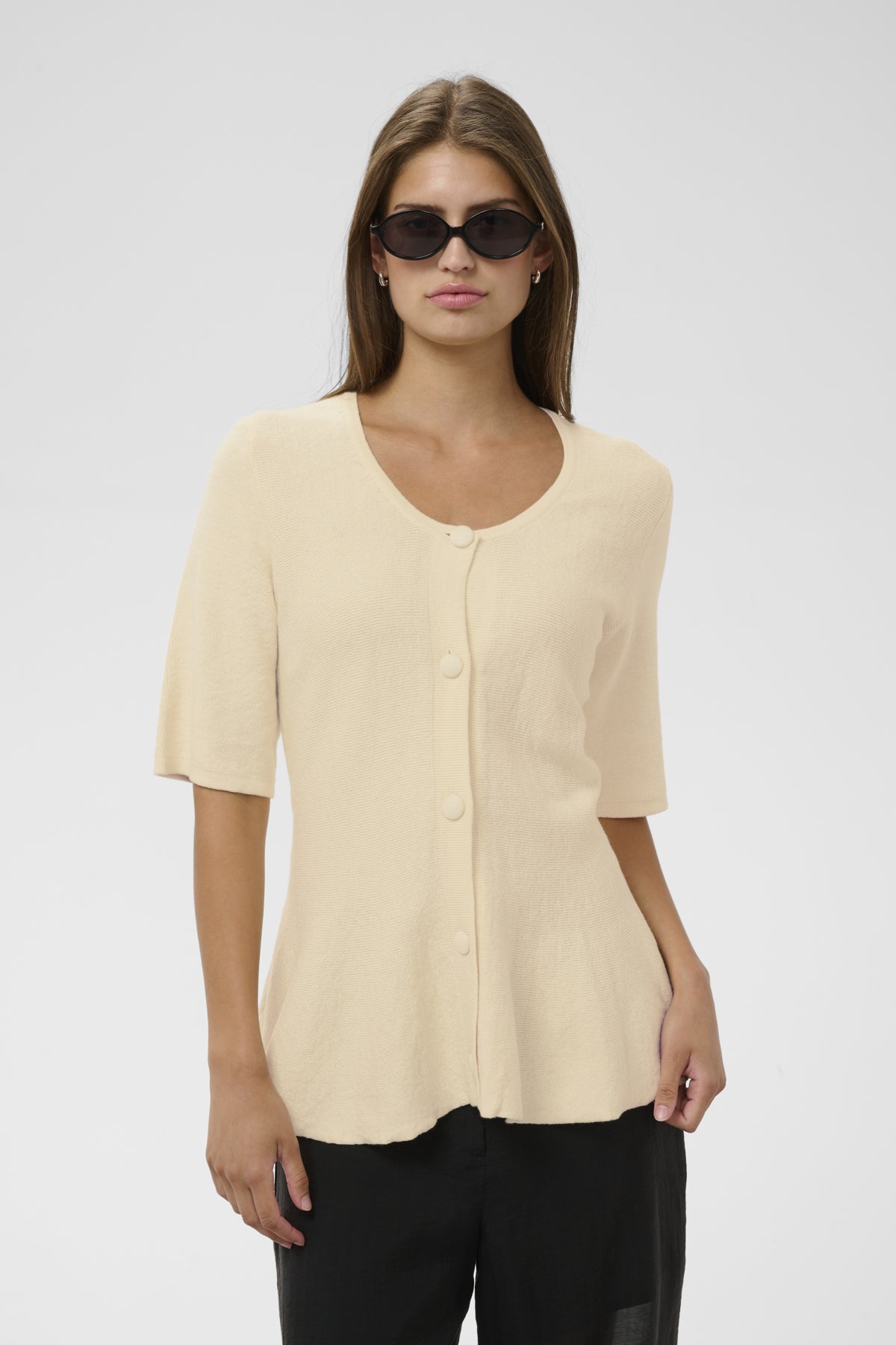 SLSanja Peplum Cardigan Turtledove - 125202 - 30409291