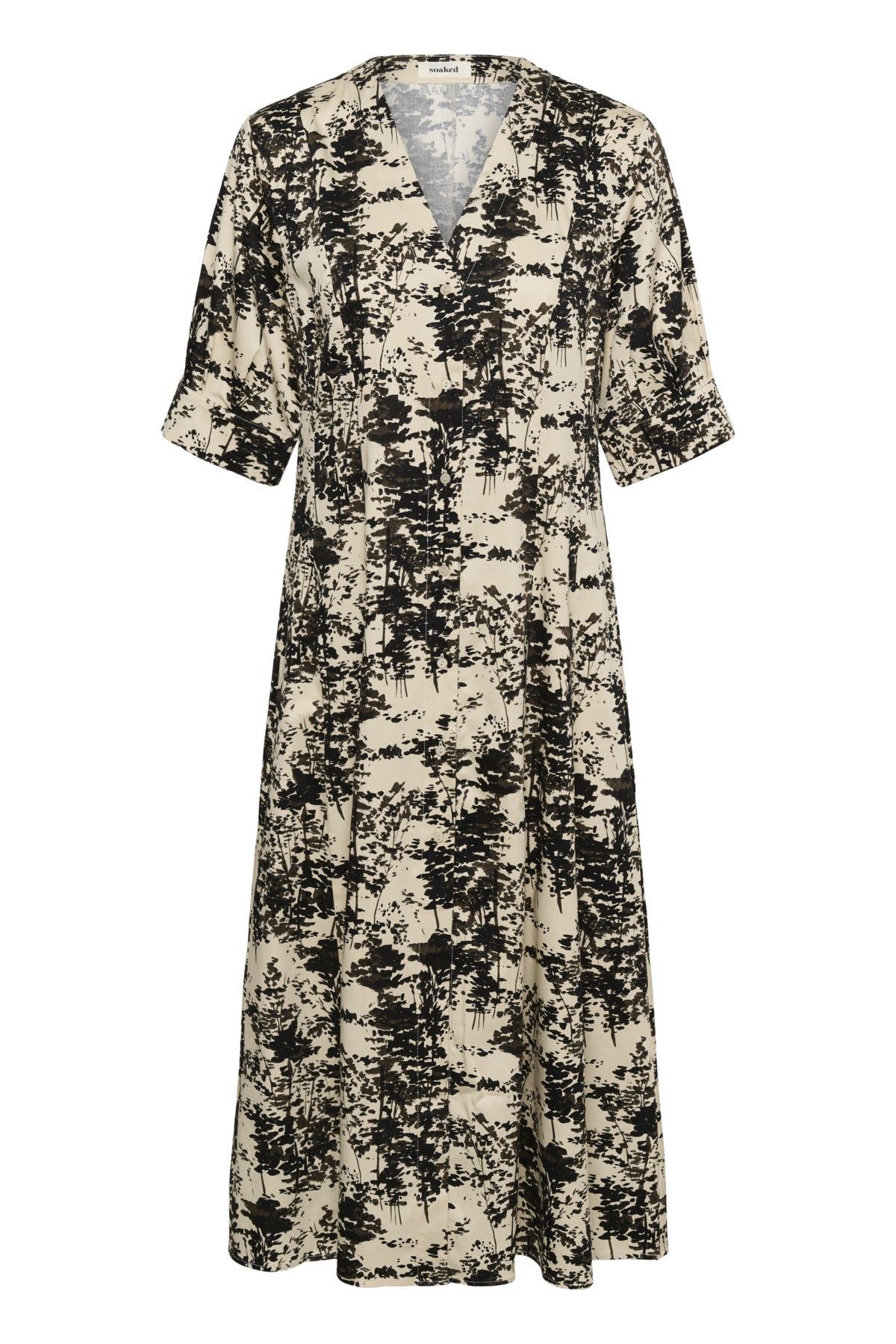 SLNaelle Chaman Printed Dress Oatmeal Forest - 305085 - 30409353