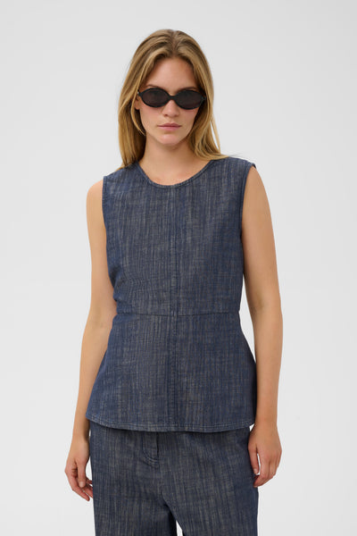 SLLufira Top Mörkblå Denim - 301728 - 30409411 Thumbnail