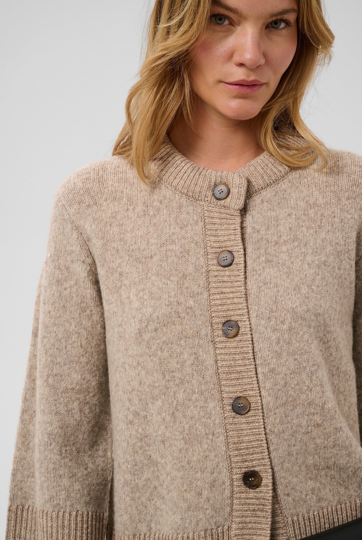 SLIdalia Cardigan SS Walnut Melange - 1811121 - 30409424