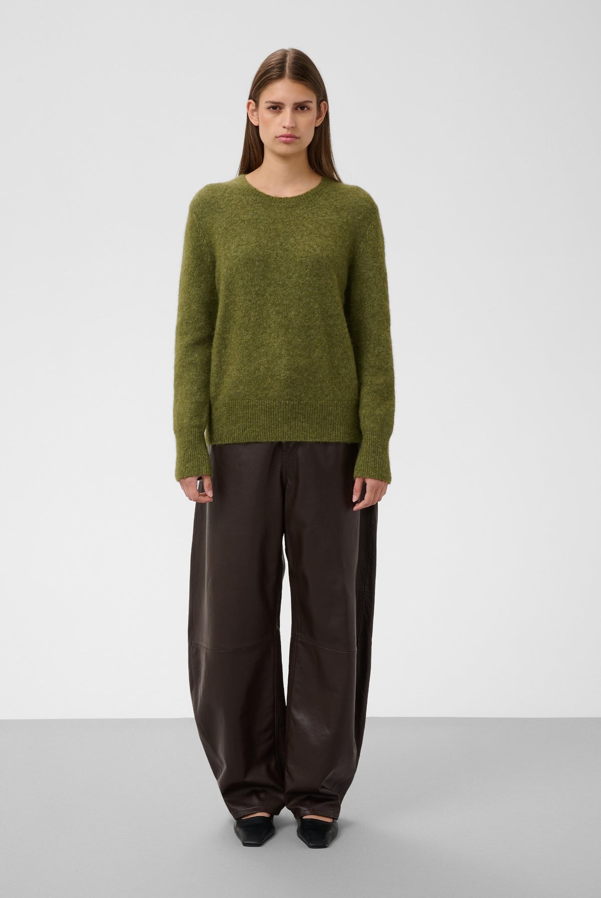SLAnina Molina Crew-Neck Pullover Loden Green Melange - 1804221 - 30409434