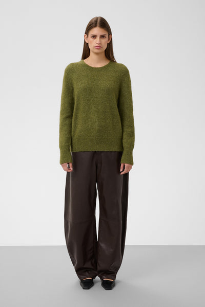 SLAnina Molina Crew-Neck Pullover Loden Green Melange - 1804221 - 30409434 Thumbnail