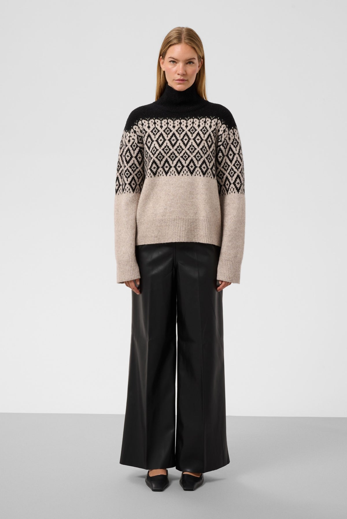 SLKaegan Pullover Black and Pistachio Fair Isle - 30409436