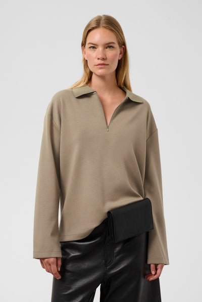 SLMarigold Polo Sweatshirt Walnut - 181112 - 30409473 Thumbnail