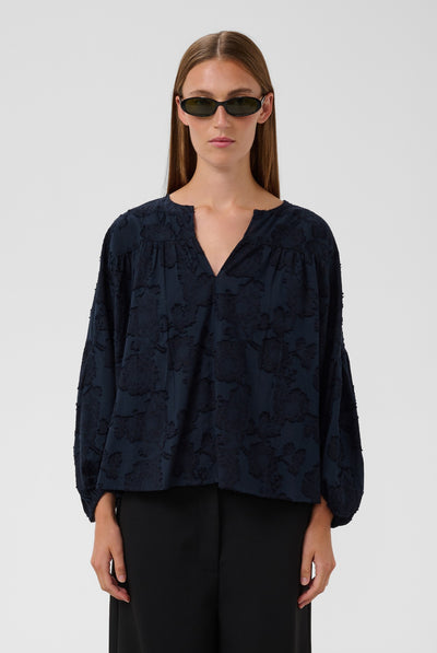 SLAronia Blouse Gathered Night Sky - 193924 - 30409560 Thumbnail