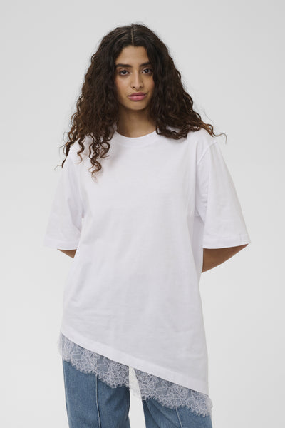 SLJina Lace Tee Bright White - 110601 - 30409760 Thumbnail