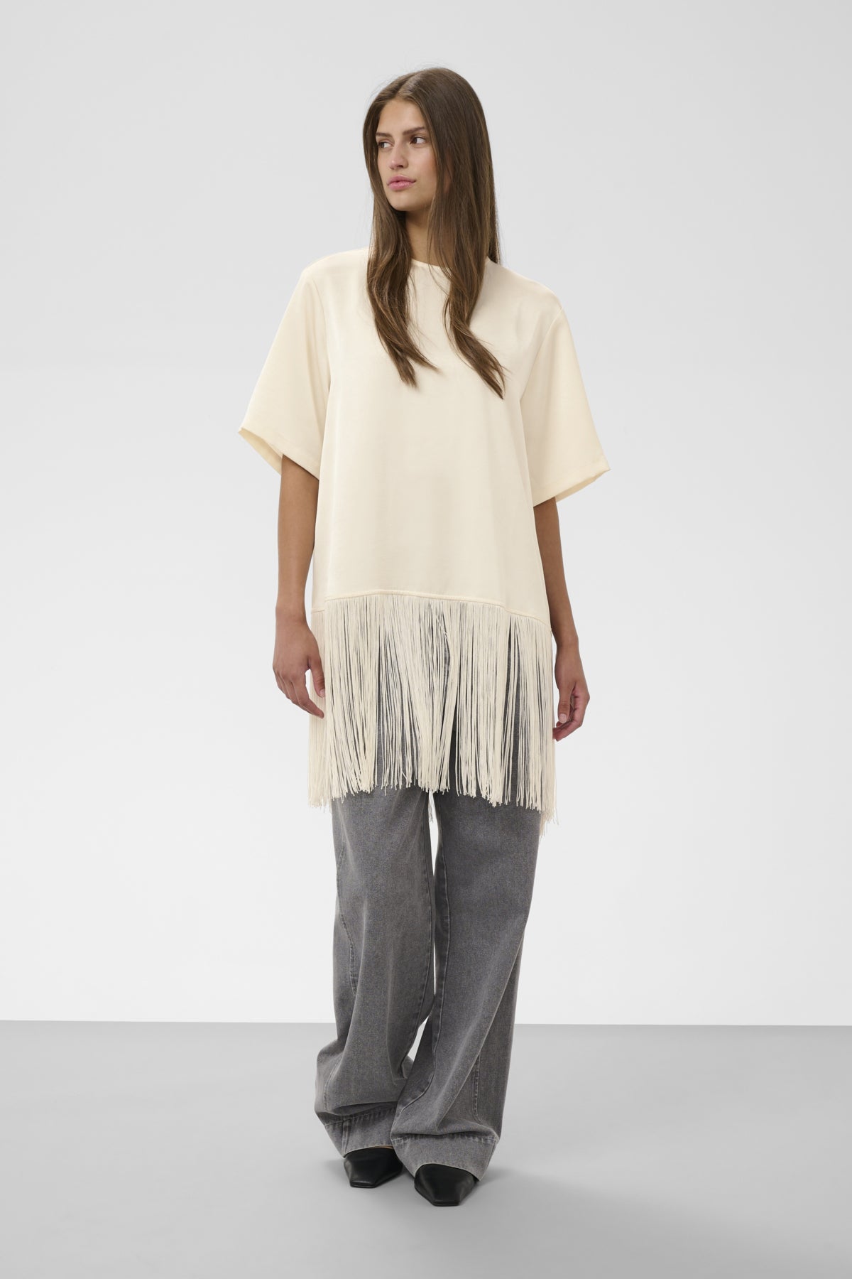 SLVerona Fringe Blouse Antique White - 110105 - 30410027