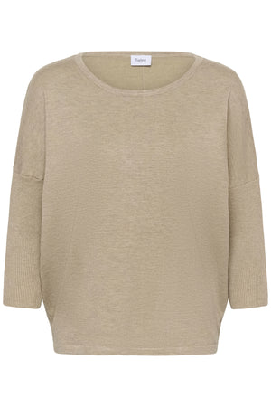 A2561, MilaSZ R-Neck Pullover Greige Melange - 1611091 - 30500003