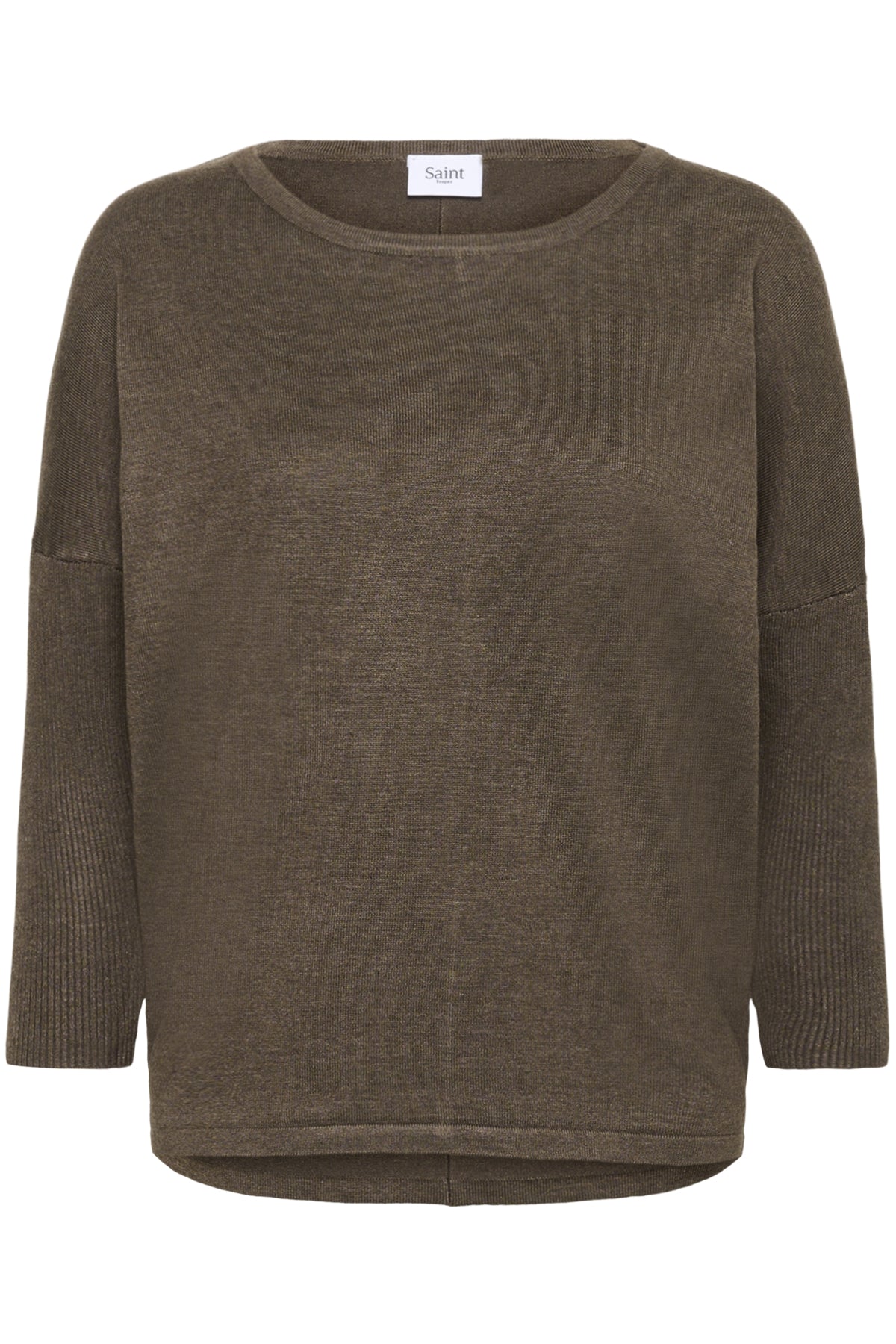 A2561, MilaSZ R-Neck Pullover Major Brown Melange - 30500003