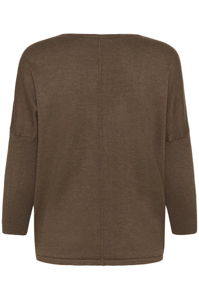 A2561, MilaSZ R-Neck Pullover Fondue Fudge Melange - 30500003 Thumbnail