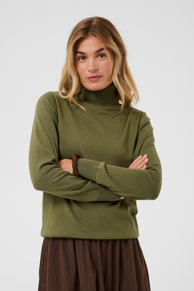 J2046, MilaSZ Rollneck Pullover Four Leaf Clover Melange - 180 - 30500018 Thumbnail