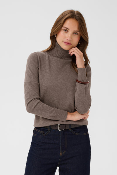 J2046, MilaSZ Rollneck Pullover Mink Melange - 1914301 - 30500018 Thumbnail