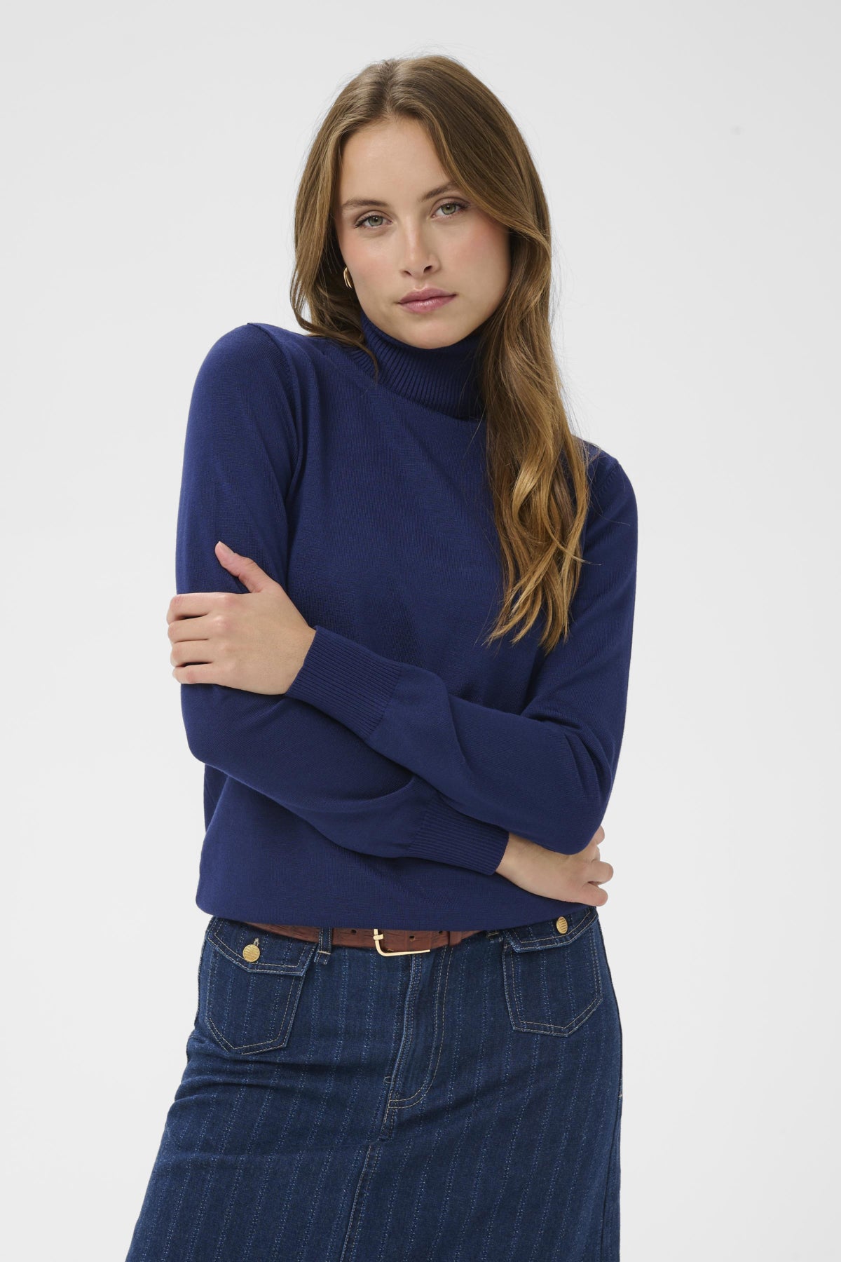 J2046, MilaSZ Rullkragepullover Navy Peony - 194029 - 30500018