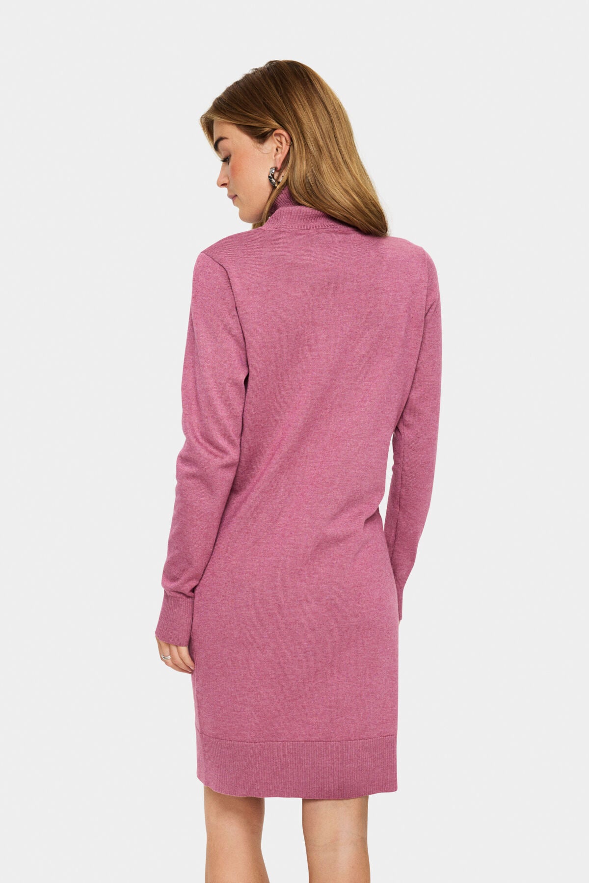 U6801, MilaSZ Rollneck Dress Red Violet Melange - 30501696