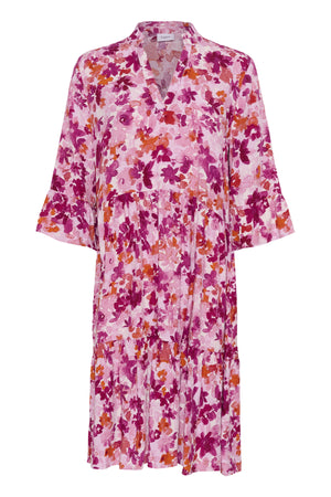 EdaSZ Klänning Pink Multi Painted Flowers - 30510220