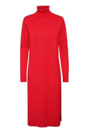 MilaSZ Roll Neck Long Dress Racing Red - 30511420