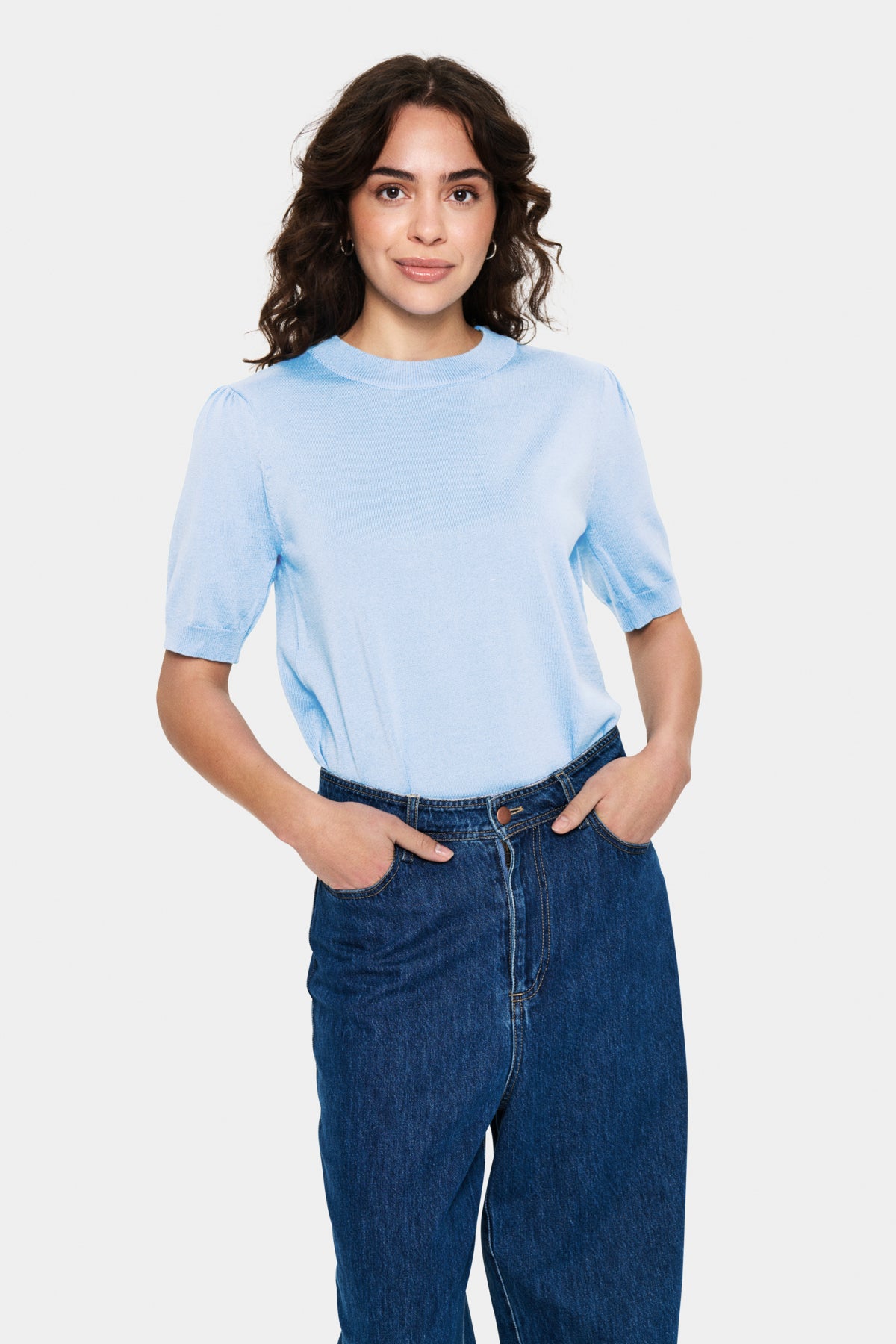 MilaSZ SS Pullover Chambray Blue - 30511788