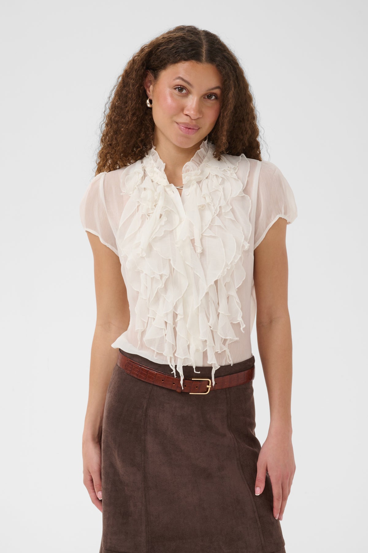 LiljaSZ Crinkle SS Shirt Ice - 30512464