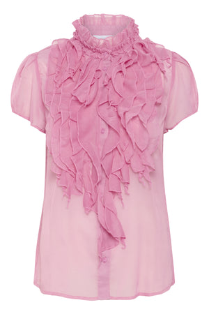 LiljaSZ Crinkle SS Shirt Wild Rose - 30512464