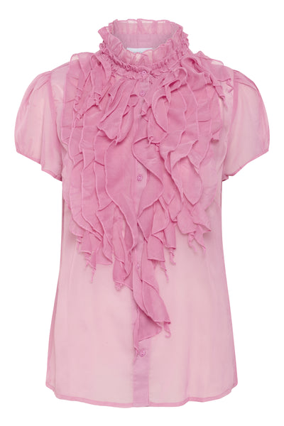 LiljaSZ Crinkle SS Shirt Wild Rose - 30512464 Thumbnail