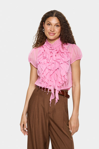 LiljaSZ Crinkle SS Shirt Wild Rose - 30512464 Thumbnail