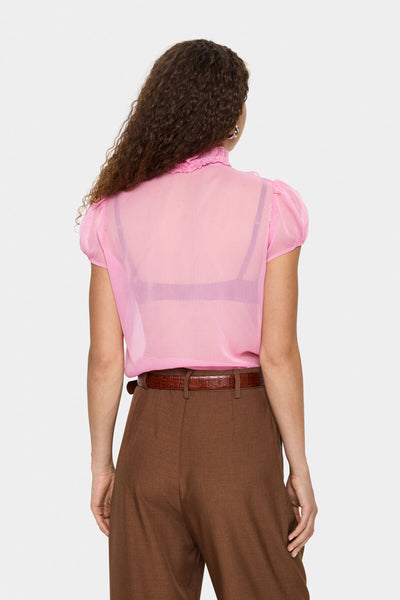 LiljaSZ Crinkle SS Shirt Wild Rose - 30512464 Thumbnail