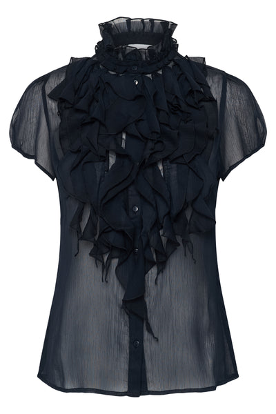LiljaSZ Crinkle SS Shirt Night Sky - 30512464 Thumbnail