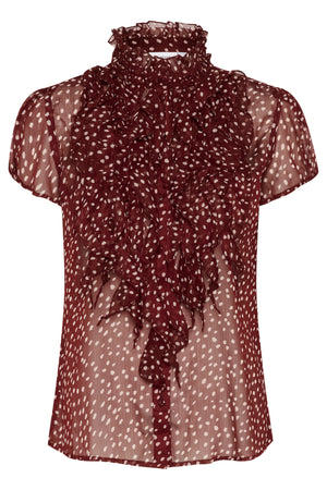 LiljaSZ Crinkle SS Shirt Windsor Wine Drea Dot - 30512464