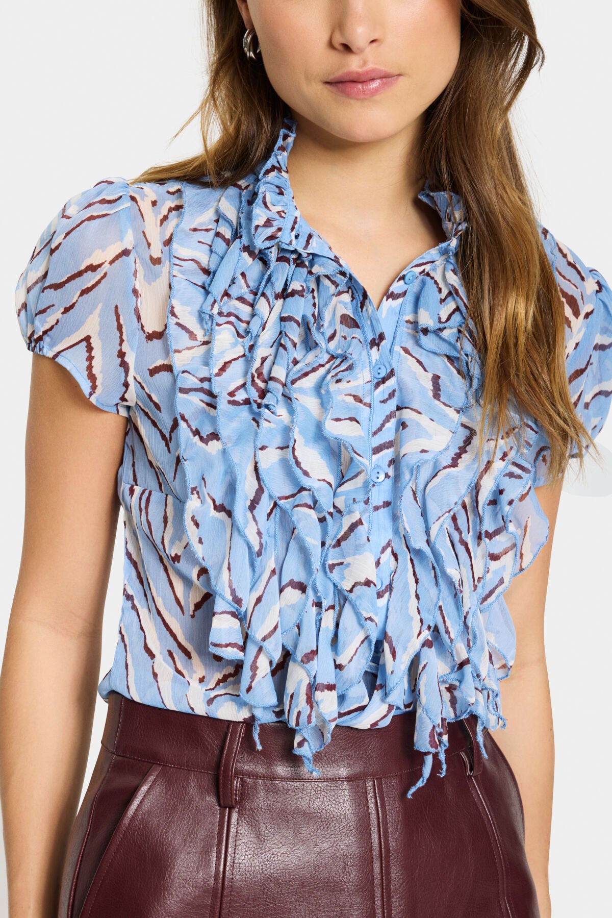 LiljaSZ Crinkle SS Shirt Allure Nature Strokes - 30512464